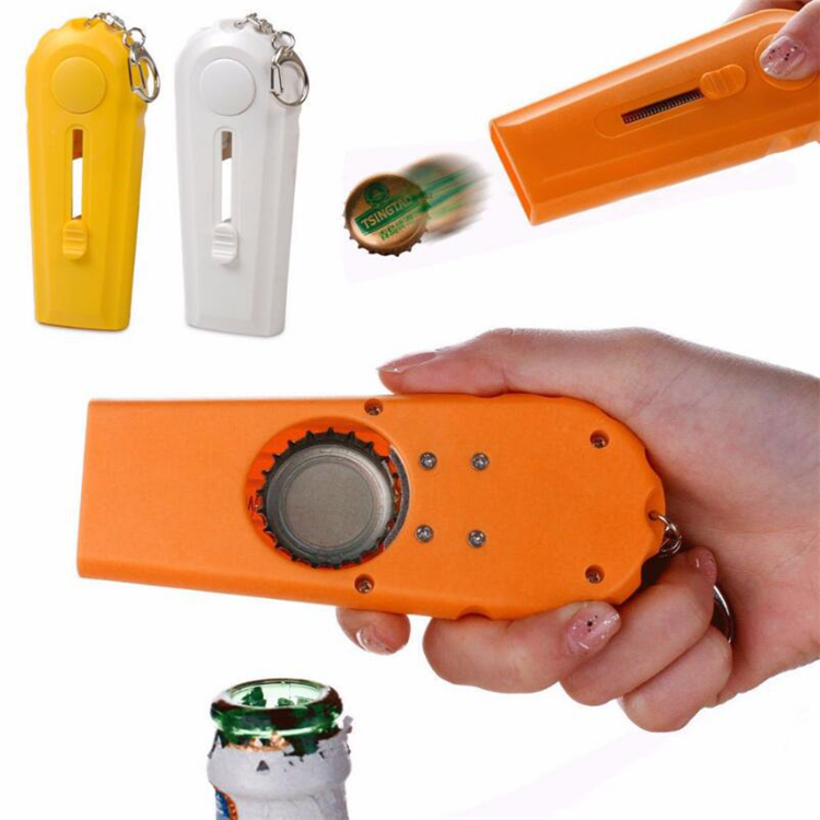 Portable Flying Cap Beer Drink Bottle Opener Opening Cap Launcher Kitchen Cooking Tool