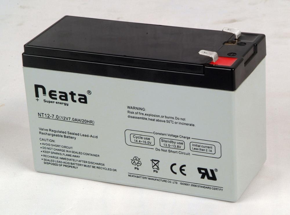 NEATA CE/SGS/ISO/SONCAP Passed 12V 7AH VRLA AGM Battery FOR lamp