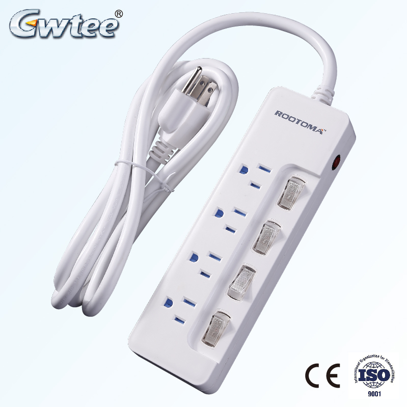 ETL US Standard PC material Extension power strip multiple Socket Surge Protector