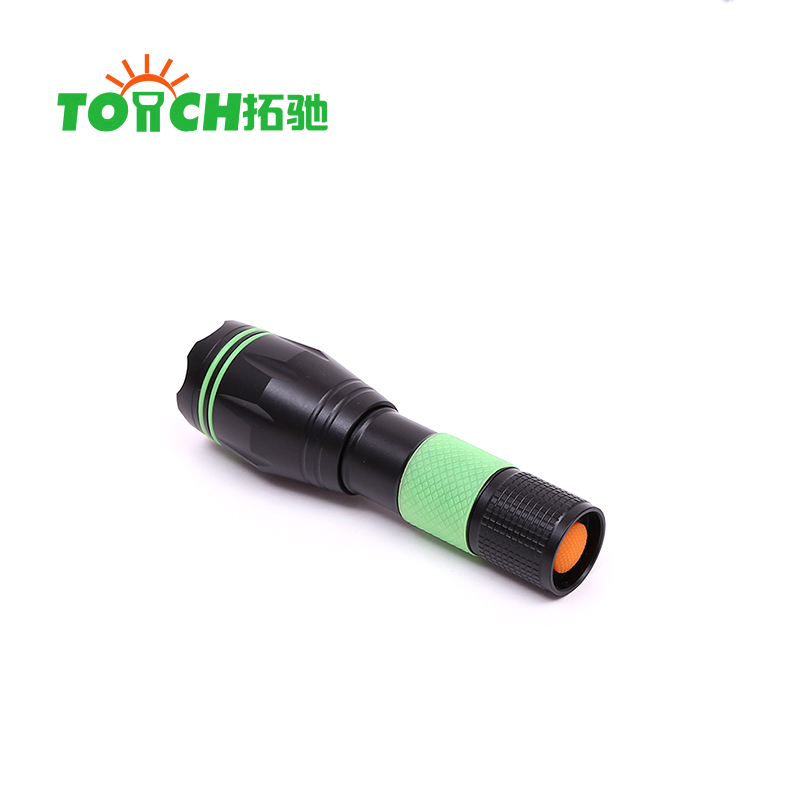 Tactical powerful adjustable zoom rechargeable glow in dark rechargeable battery power source LED flashlight torch light