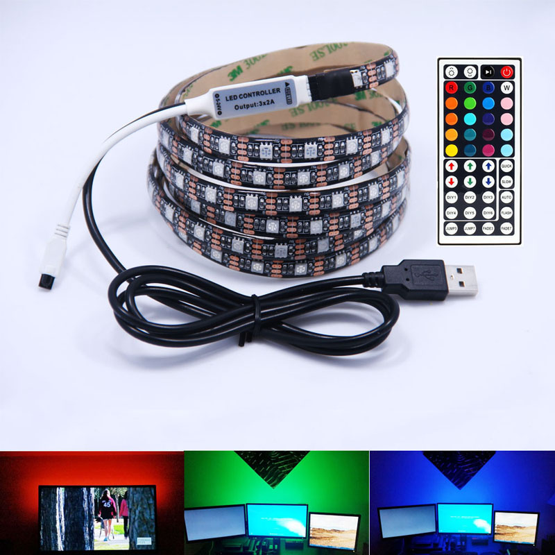 CE RoHs 5m RGB LED strip Rope Lights Remote 5050 Control Portable USB Flexible Waterproof Camping Lantern LED Strip 2835 5050