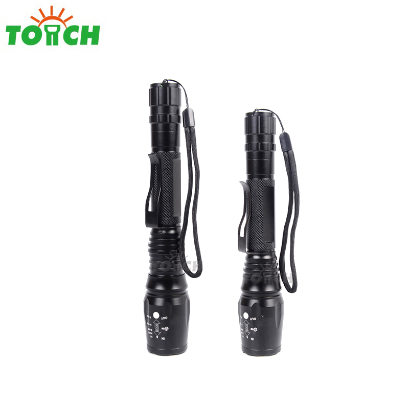 2000LM Tactical Light Flashlight Zoomable Rechargeable 5 Modes with SOS T6 LED Flashlight 2*18650 Battery Light 8066