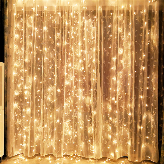 Xmas Outdoor 300 LED window Icicle Curtain string Lights Christmas String Light for Indoor Lawn Garden Home Party Decoration