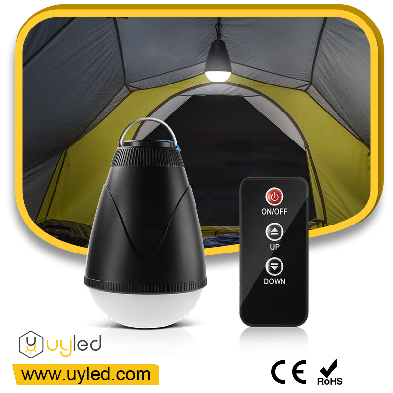 Christmas Gift Outdoor Mini Rechargeable 18650 Battery Operated Camping LED Tent Light with Remote Control