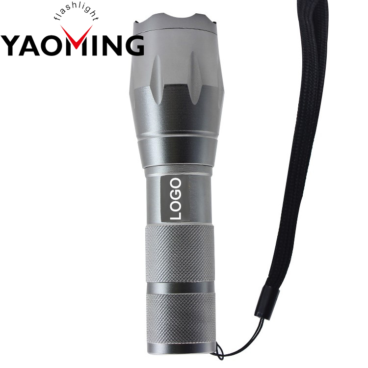 New Special Customized Silver Traffic Baton XML-T6 1000 Lumen 5 Modes Telescopic Waterproof Rechargeable LED Flashlight Torch