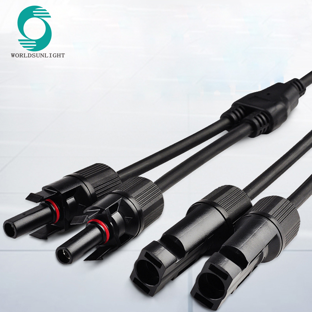 WSPVY2 Male To Female MC4 T and Y Type branch Solar Panel Cable Connector For Solar Power System