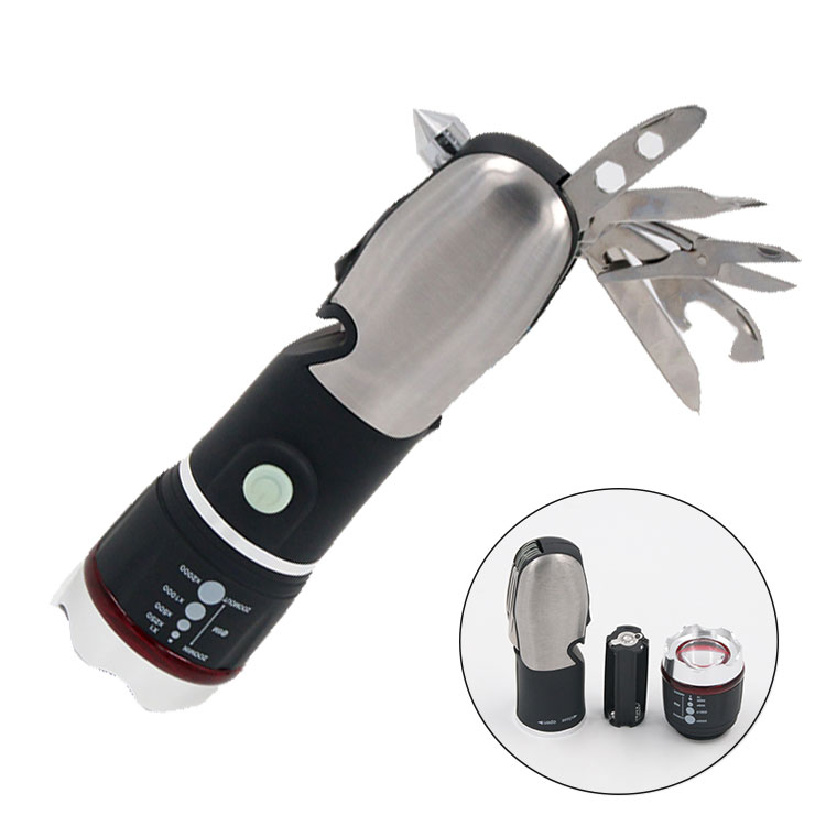 Multi Tool Hand Torch Lamp Emergency Light Portable Battery Powered LED Flashlight For Camping