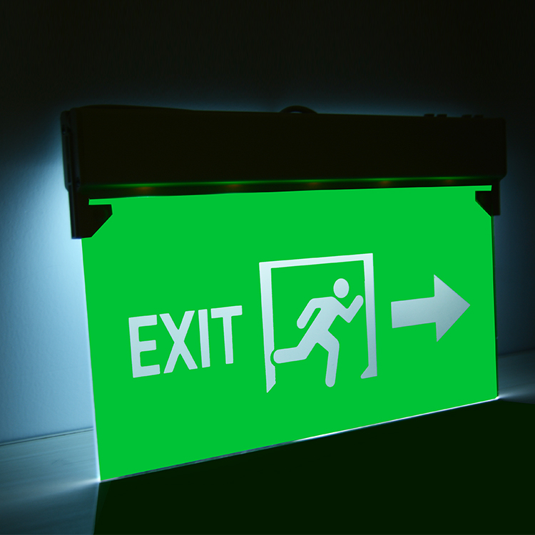 New arrival rechargeable emergency exit sign fire exit sign green running man emergency light