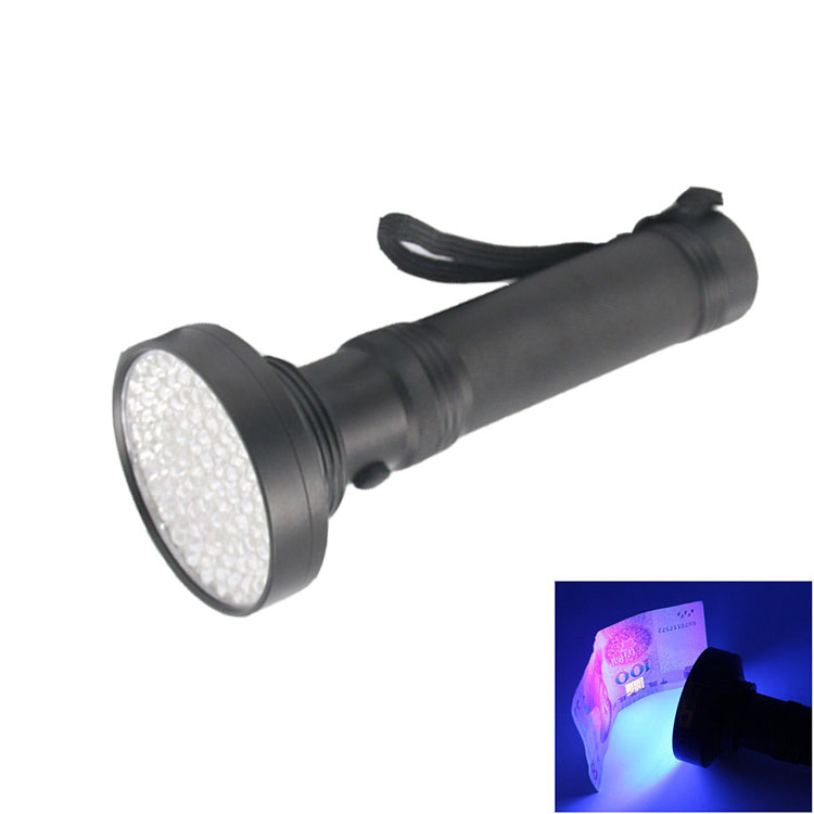 100 LED UV UltraViolet Blacklight Flashlight Torch Inspection Light