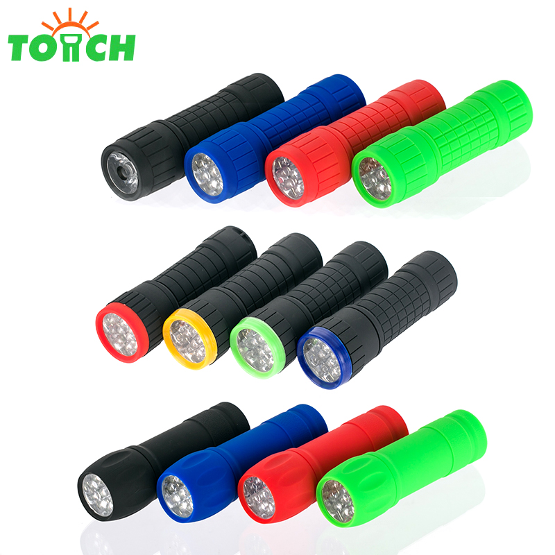 promotion flashlight Plastic COB /9 LEDs mini LED flashlight