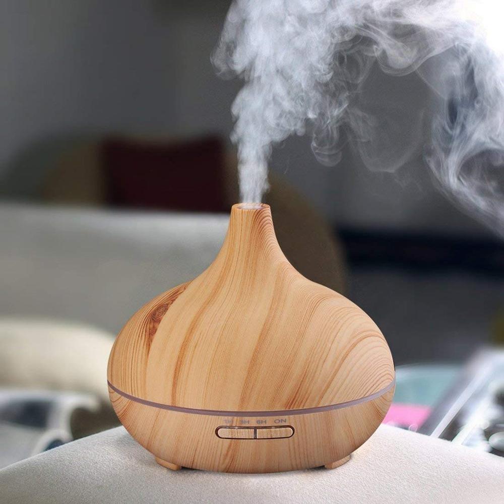 Amazon best seller EH804A 400ml 7 color LED with timer wooden electric ultrasonic essential oil aroma diffuser