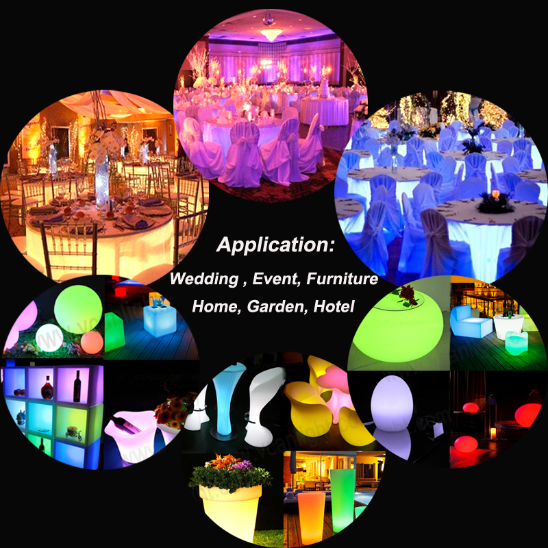 Free Shipping Wedding event party decoration under table led light with remote and charger battery powered christmas lights