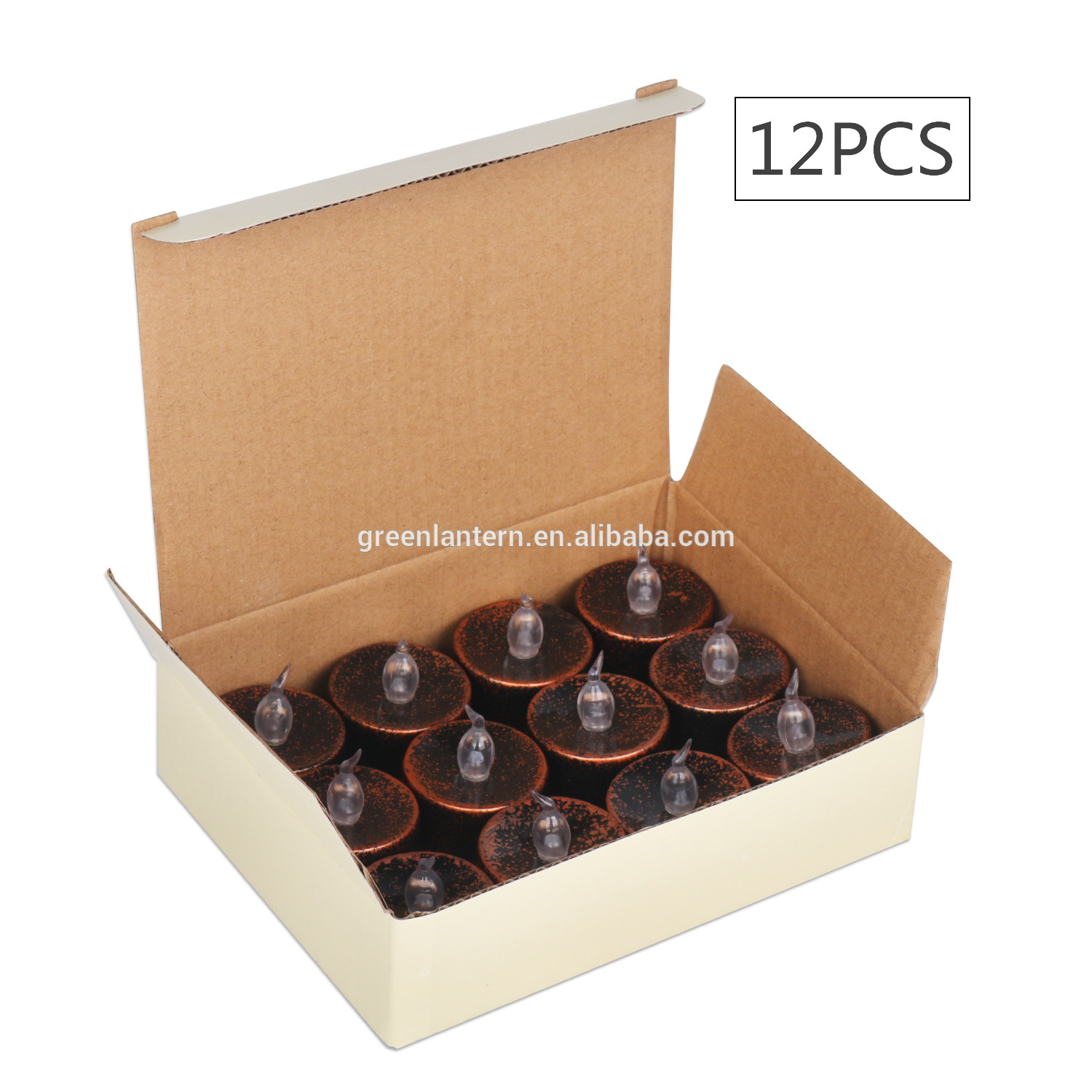 12 Pieces Led Fllickering Candle Friendly Electric Flameless Black Color Led Candle For Thanksgiving ,Halloween
