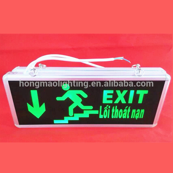 HONGMAO 2017 Newest Green Light 1.2V Nickel cadmium Battery Rechargeable LED Exit Sign Light