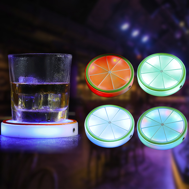 DHL Free Shipping Plastic electric LED bottle coaster led light drink coasters for party