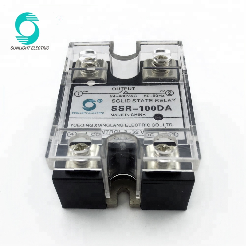 JGX-1D24100A 100 amp input 3V to 32V DC output 24V to 240V AC single phase ssr relay solid state relay