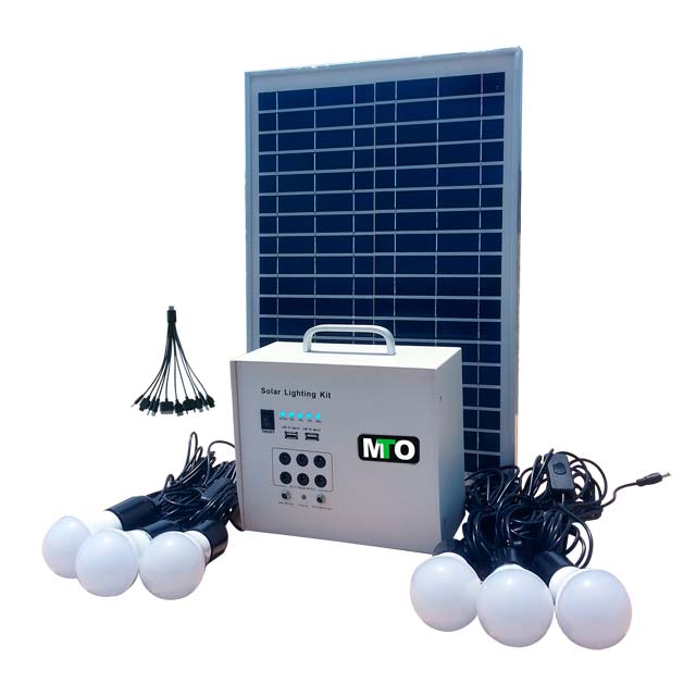 Solar power system with led lamp for home