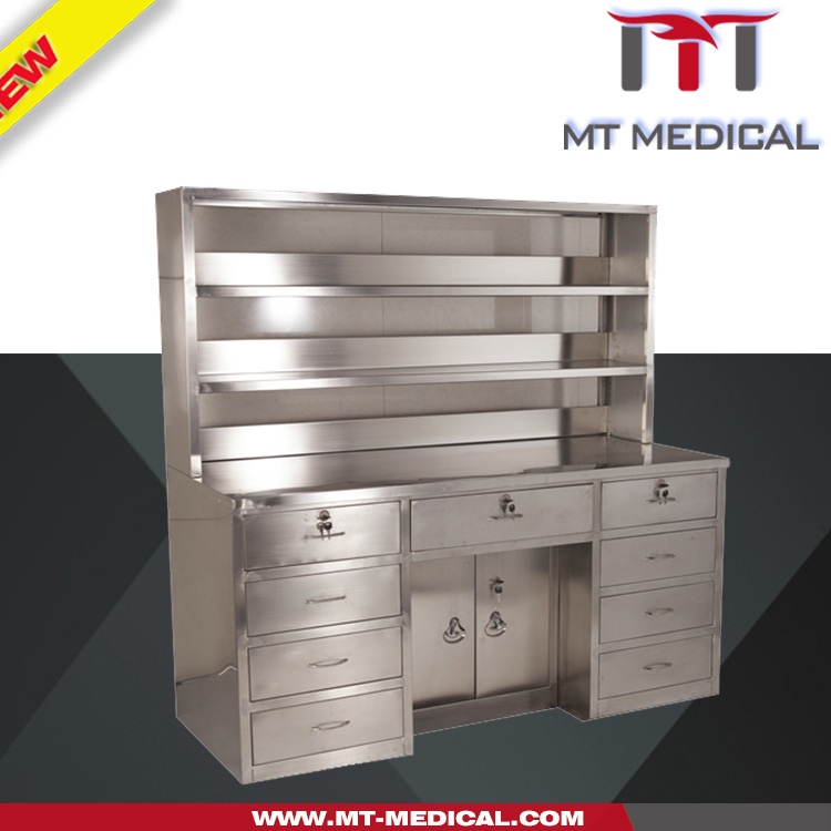 Stainless steel work Table with under shelf stainless Cabinets with Drawers