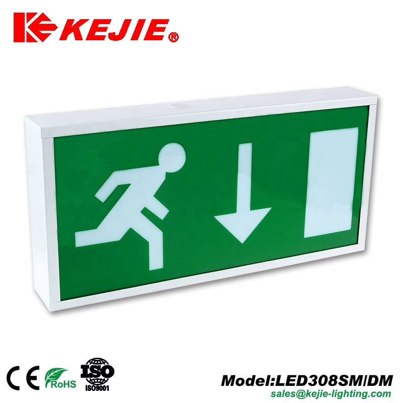 Kejie steel box double side wall mounted LED emergency exit sign light