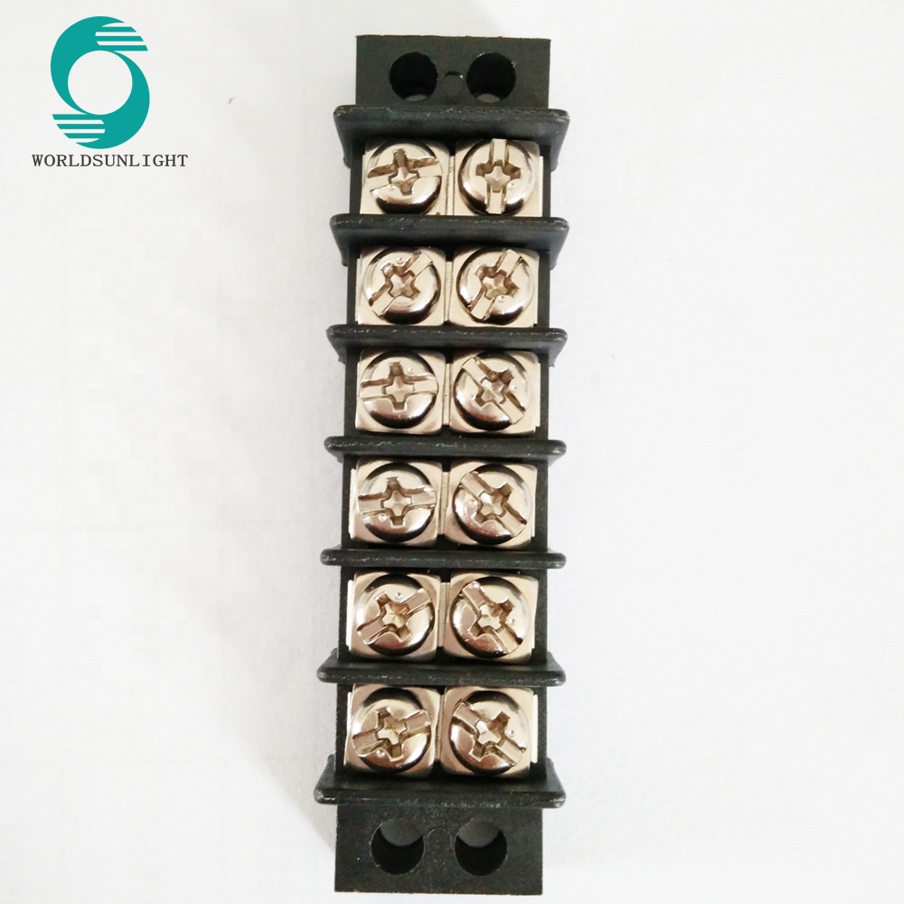 30A 300V 9.5mm pitch 22-14AWG 6P double row barrier terminal block