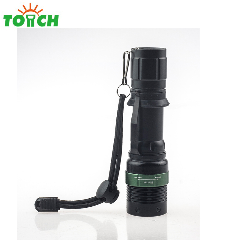 Professional Flashlight Wrist Strap 2000LM Q5 Zoomable Waterproof led Flashlight lanterna tactical Torch light