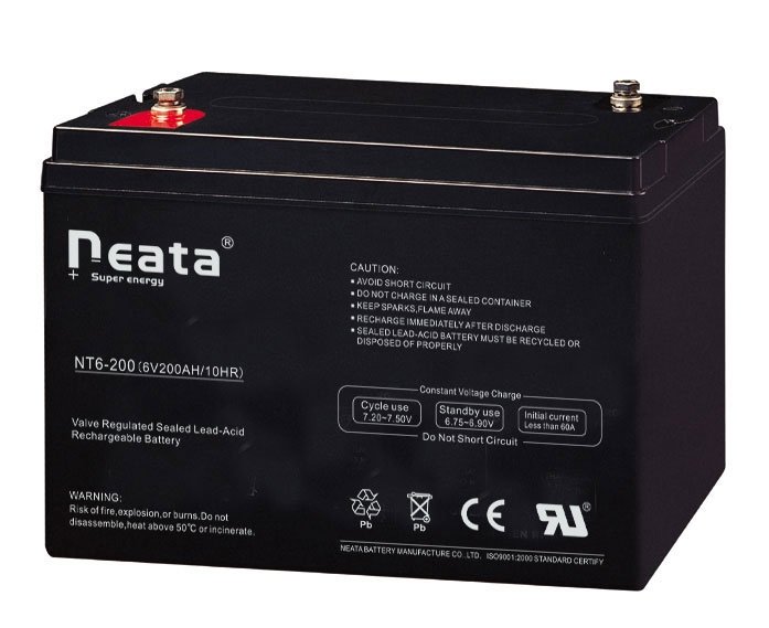 Neata high quality cheap 6v 200ah vrla sla agm solar lamps battery