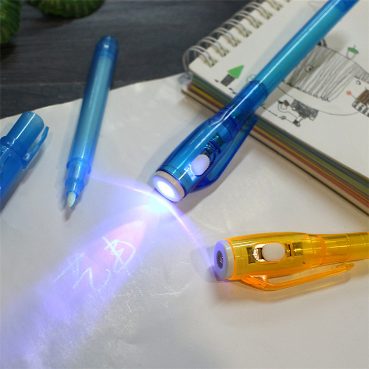 Fashion 2 In 1 Magic UV Black Light Creative Combo Stationery Invisible Ink Pen Stationery