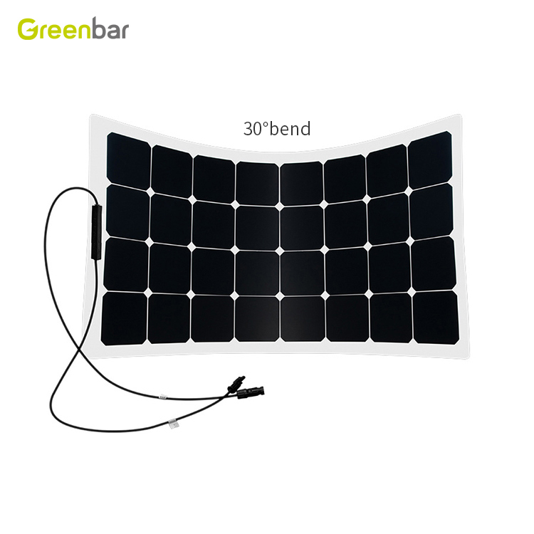 100W 18V Sunpower Mono Frameless Semi Flexible Outdoor Solar Panel Battery Charger