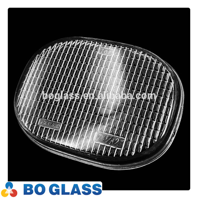 car headlight automotive glass lens with inner pattern