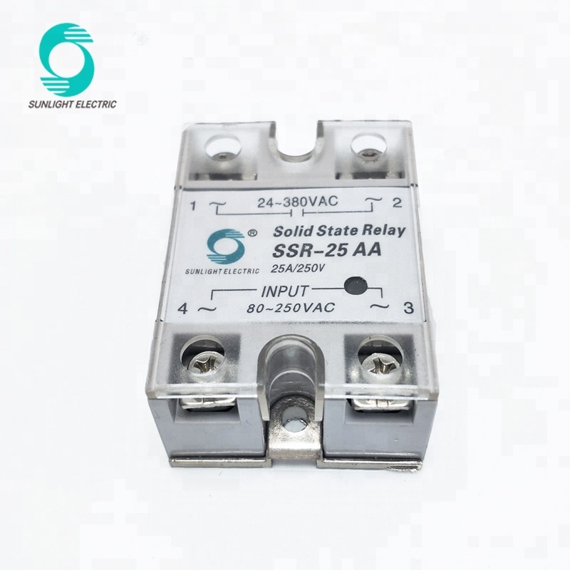RoHS SSR-25AA-H 25A 90-250VAC control 90-480VAC single phase ac to ac ssr solid state relay