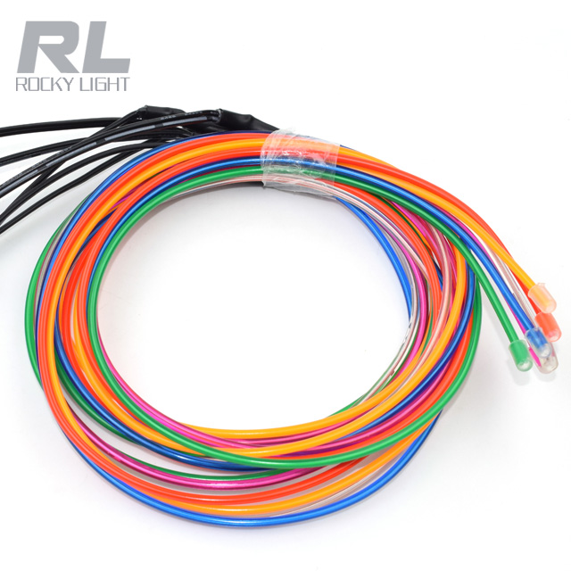 1m 3m 5m 10 Colors Flexible Neon Light EL Wire Rope tube cold light with Controller for car interior decoration