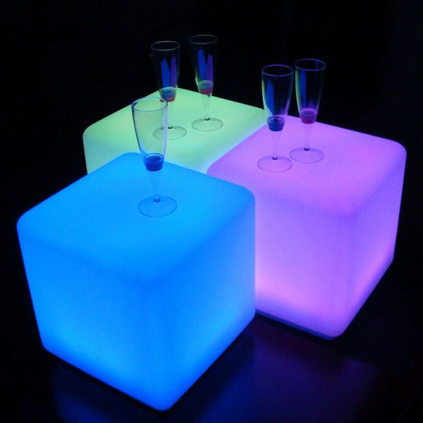 LED furniture chair seat more than 220kg colours change remote control wonderful Glowing Cube