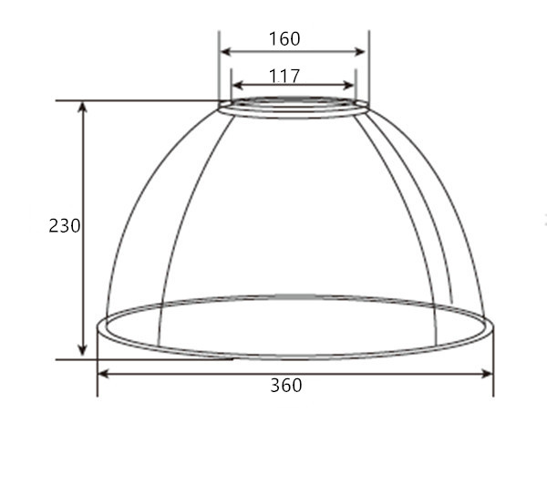 led high bay lamp acrylic pc lampshade 14inch 16inch 19inch 22inch