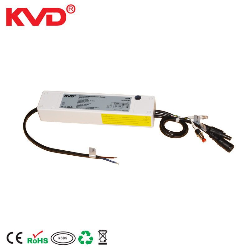 KVD TUV certified LED emergency battery backup kit for 10W-60W LED light with external driver