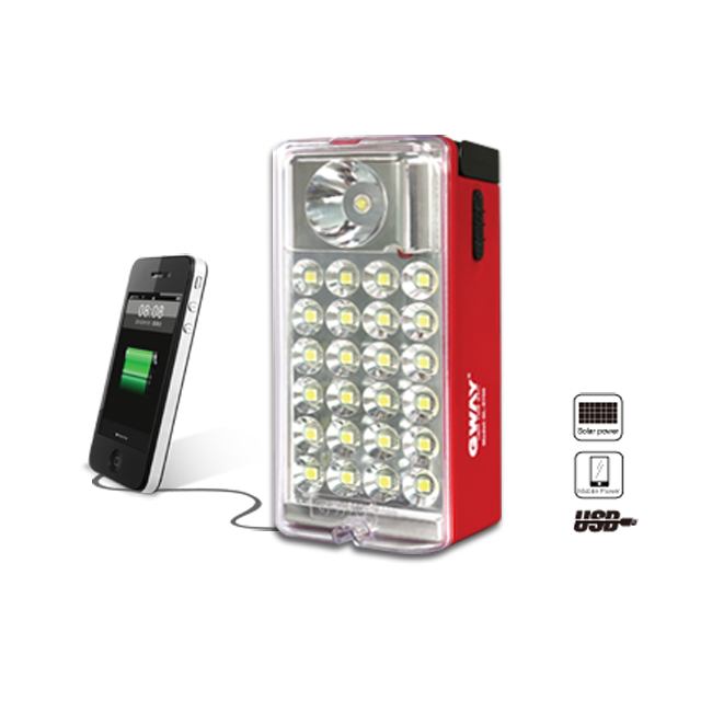 1W spotlight+24pcs of 5050SMD LED Rechargeable LED Emergency Lights with USB Output Function