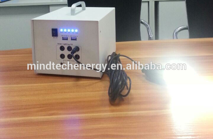 Indoor off grid DC solar home energy system with 40W poly panel