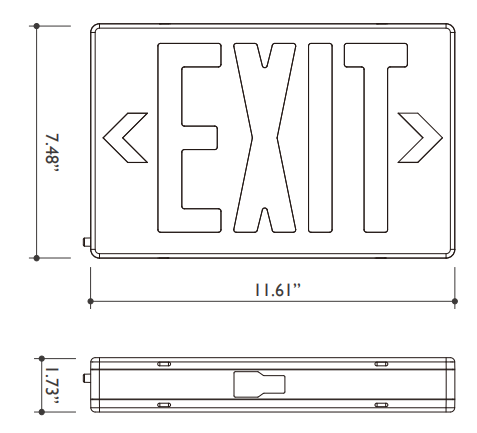 White Abs Body Double Faced Led Emergency Warning Exit Sign Hanging With Emergency Lights