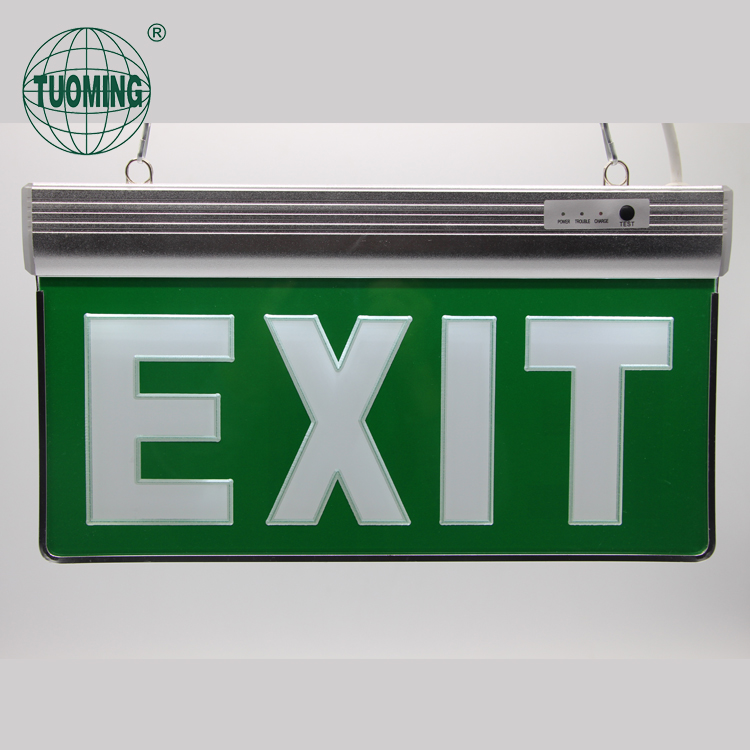 acrylic fire emergency indicating led exit lght/exit sign board for hotel