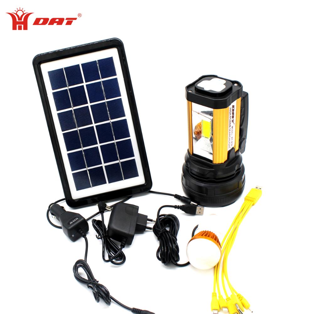 Aluminium Alloy high power led searchlight 5W rechargeable led spotlight with solar panels charger solar lighting system