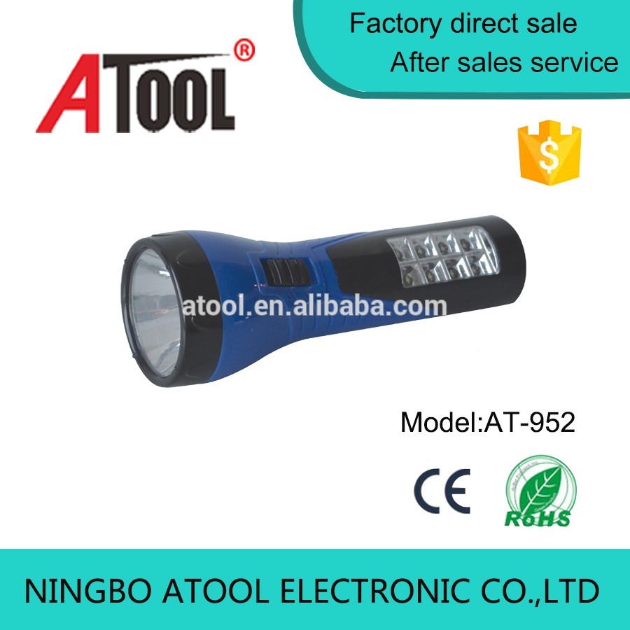 ATOOL lastic hanging led rechargeable hanging flashlight torch with lead acid battery