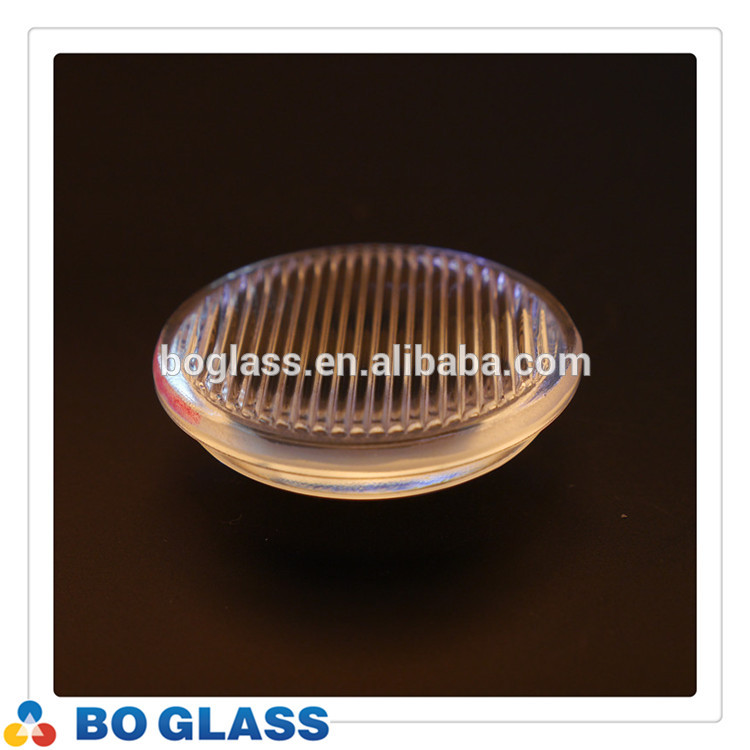 Pressed glass lens with strips in high quality