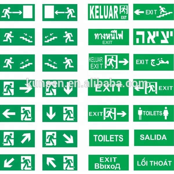 Wholesale IP20 rating rechargeable 3.6V back battery emergency exit sign board