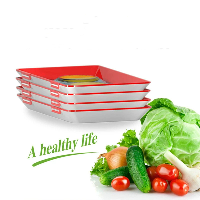 Latest Clever Tray Creative Food Plastic Preservation Tray Kitchen Items Food Storage Container Set Food Fresh Storage