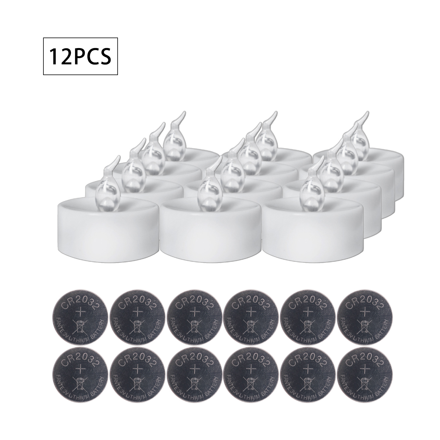 Factory CR 2032 Battery Power Flameless Led  Light Candles Kit with Remote Control 12pcs yellow