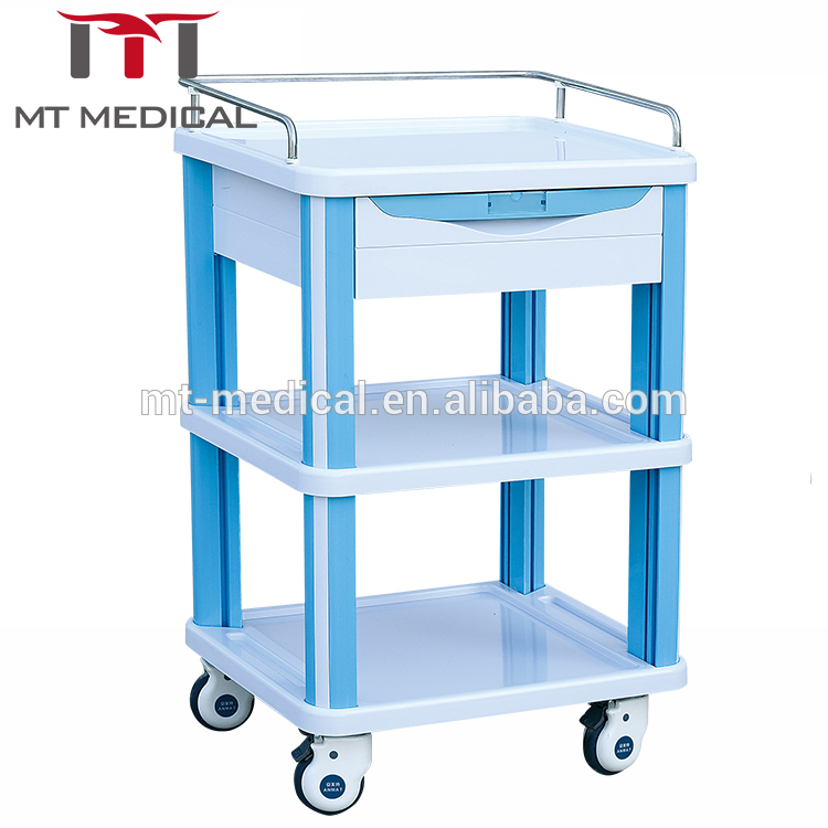 Hot sales mobile ABS hospital furniture medicine treatment crash trolley cart in emergency room
