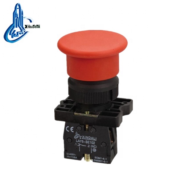 turn-reset electromagnetic starter Red mushroom head Push-pull emergency stop push button switch LAY5-EC42