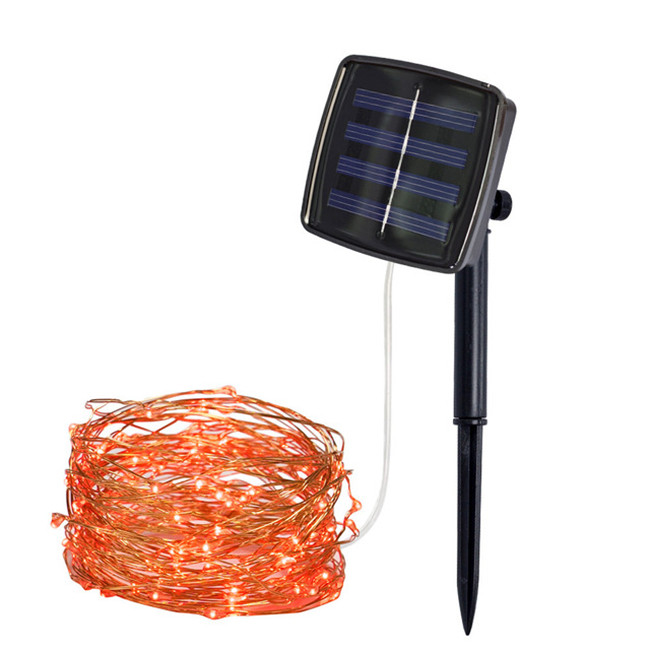 Solar electric battery powered copper wire string led decorative light