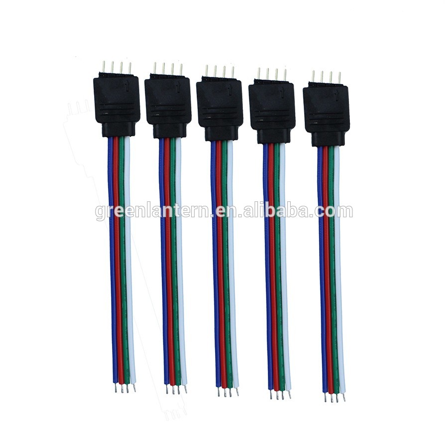 Male Type 10mm 4 Pin Needle Connector For RGB Led strip 5050 3528