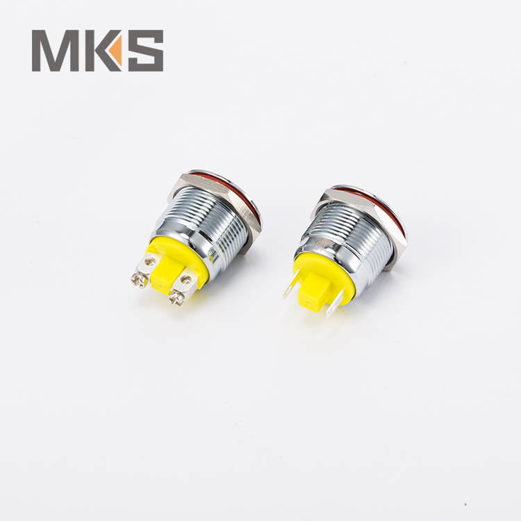 24v 16mm micro butt electrical on off push button switch