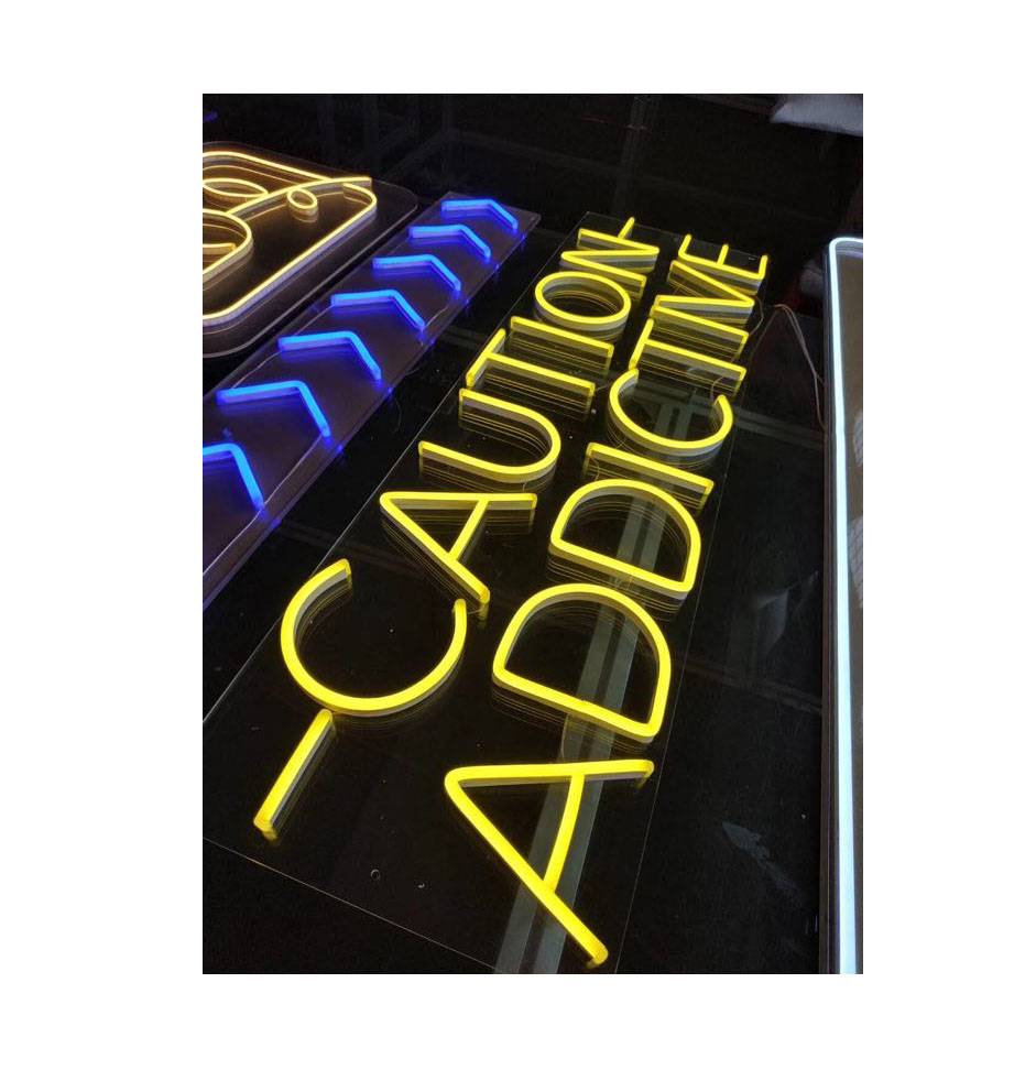 Custom sign neon letter sign for shop or bar with 12V LED neon flexible light tube customized DIY led AD letter light